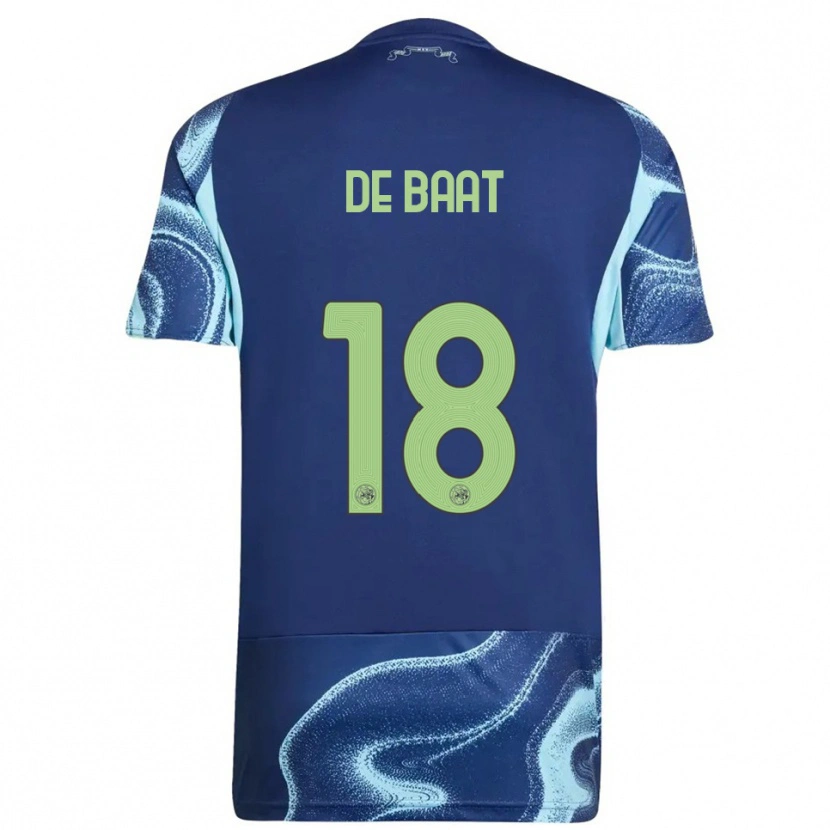 Danxen Mænd Luca De Baat #18 Navy Himmelblå Udebane Spillertrøjer 2025/26 Trøje T-Shirt