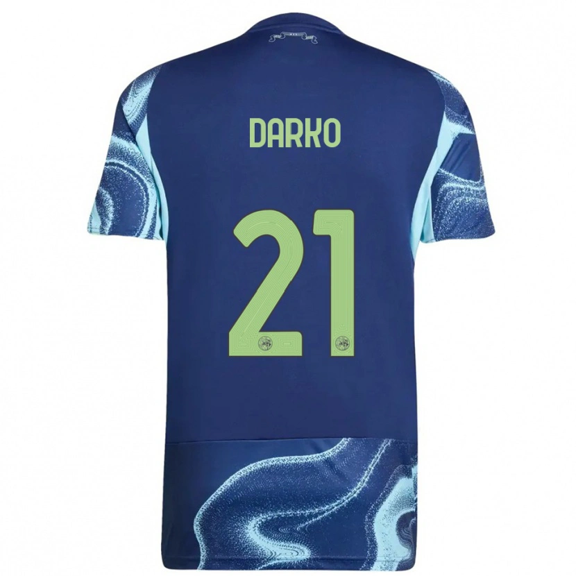 Danxen Mænd Denzel Darko #21 Navy Himmelblå Udebane Spillertrøjer 2025/26 Trøje T-Shirt