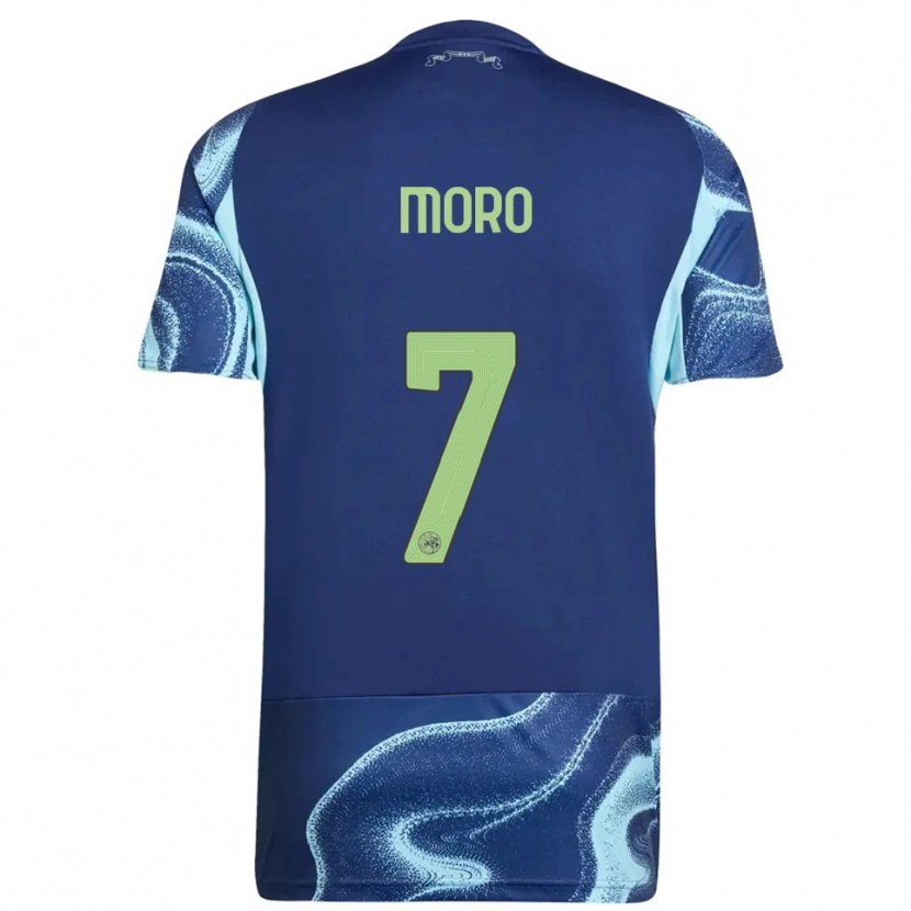 Danxen Mænd Raúl Moro #7 Navy Himmelblå Udebane Spillertrøjer 2025/26 Trøje T-Shirt
