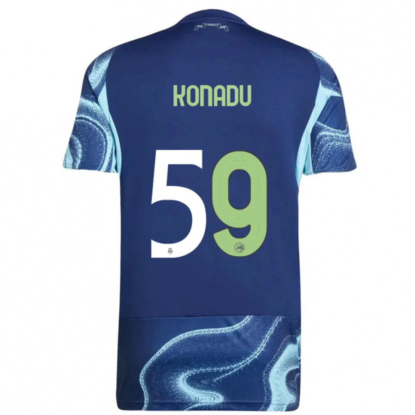 Danxen Mænd Don-Angelo Konadu #59 Navy Himmelblå Udebane Spillertrøjer 2025/26 Trøje T-Shirt
