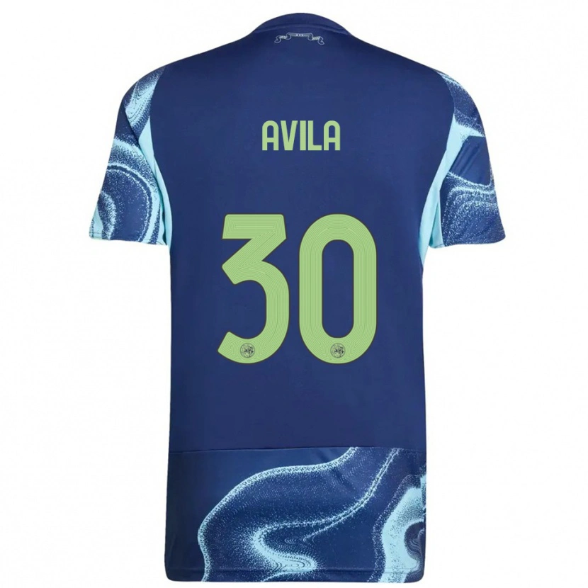 Danxen Mænd Gastón Ávila #30 Navy Himmelblå Udebane Spillertrøjer 2025/26 Trøje T-Shirt