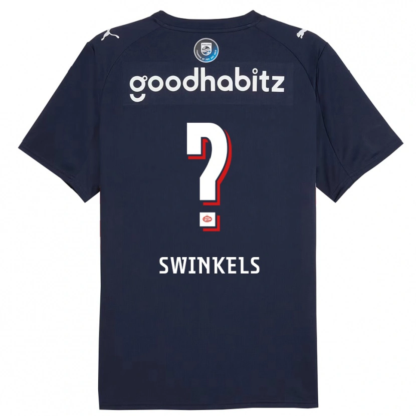 Danxen Mænd Michal Swinkels #0 Navy Hvid Udebane Spillertrøjer 2025/26 Trøje T-Shirt