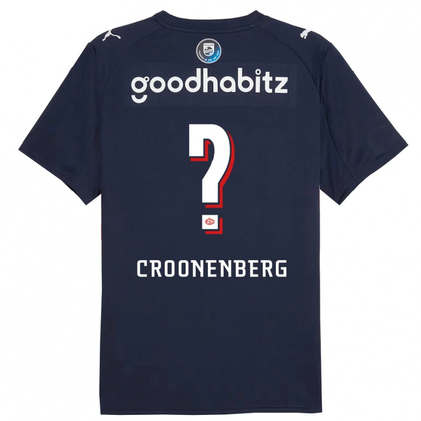 Danxen Mænd Luca Croonenberg #0 Navy Hvid Udebane Spillertrøjer 2025/26 Trøje T-Shirt