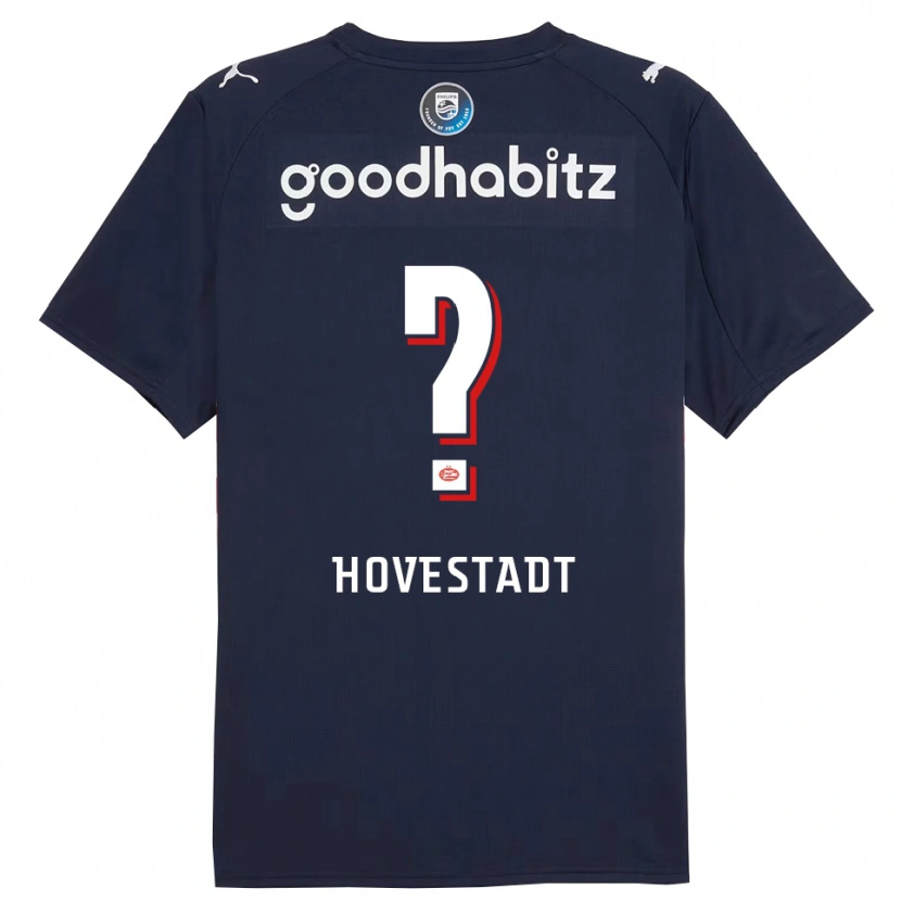 Danxen Mænd Mike Hovestadt #0 Navy Hvid Udebane Spillertrøjer 2025/26 Trøje T-Shirt
