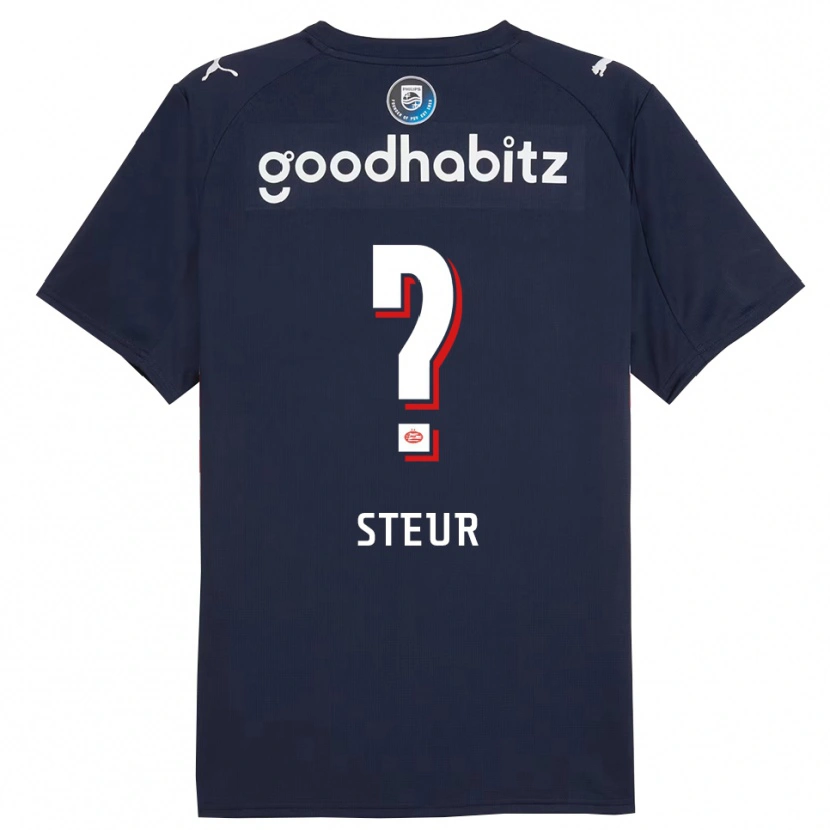 Danxen Mænd Roy Steur #0 Navy Hvid Udebane Spillertrøjer 2025/26 Trøje T-Shirt