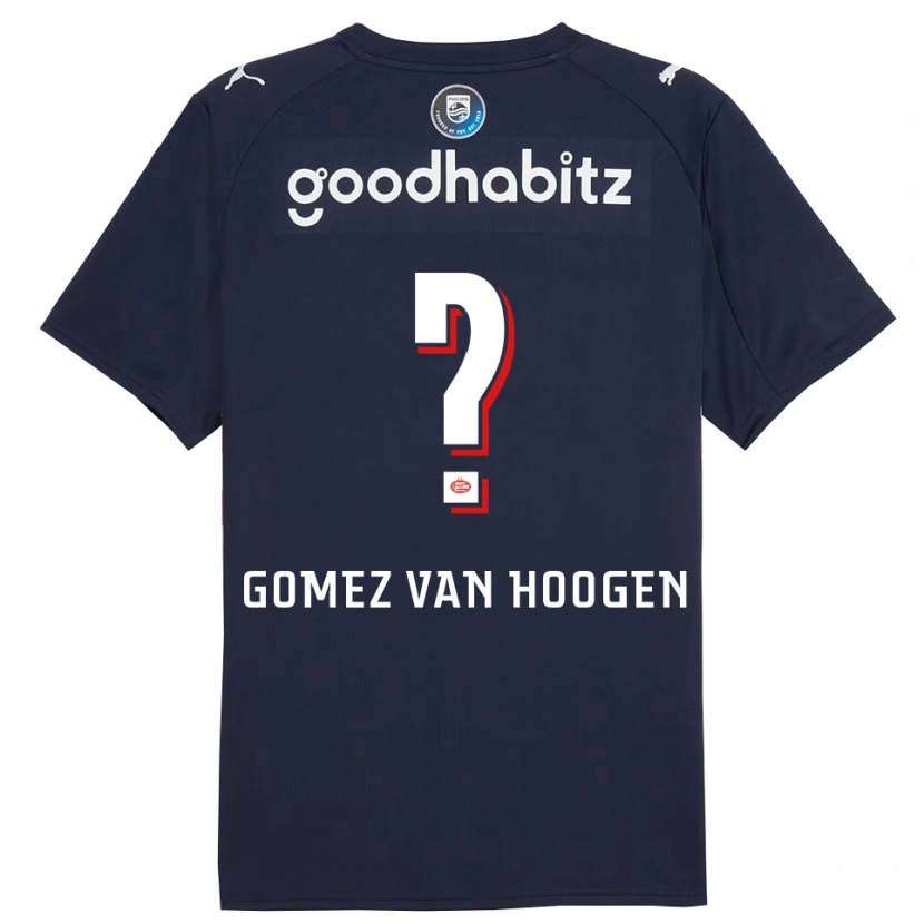 Danxen Mænd Samuel Gomez Van Hoogen #0 Navy Hvid Udebane Spillertrøjer 2025/26 Trøje T-Shirt