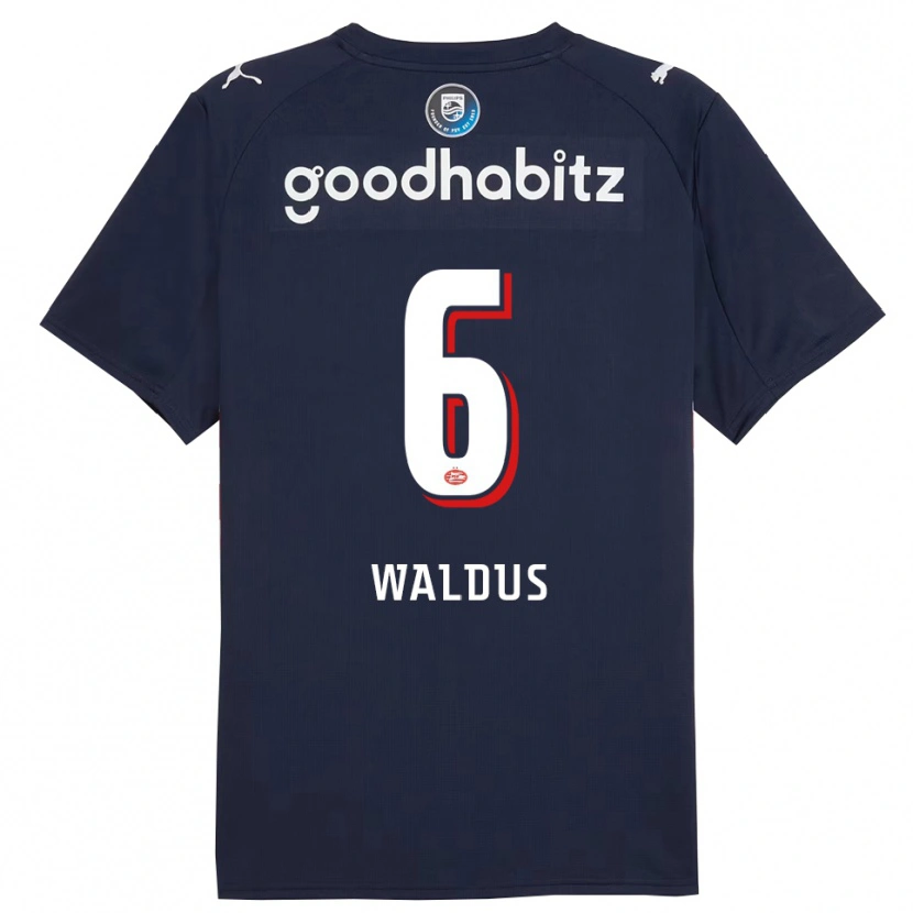 Danxen Mænd Maruschka Waldus #6 Navy Hvid Udebane Spillertrøjer 2025/26 Trøje T-Shirt