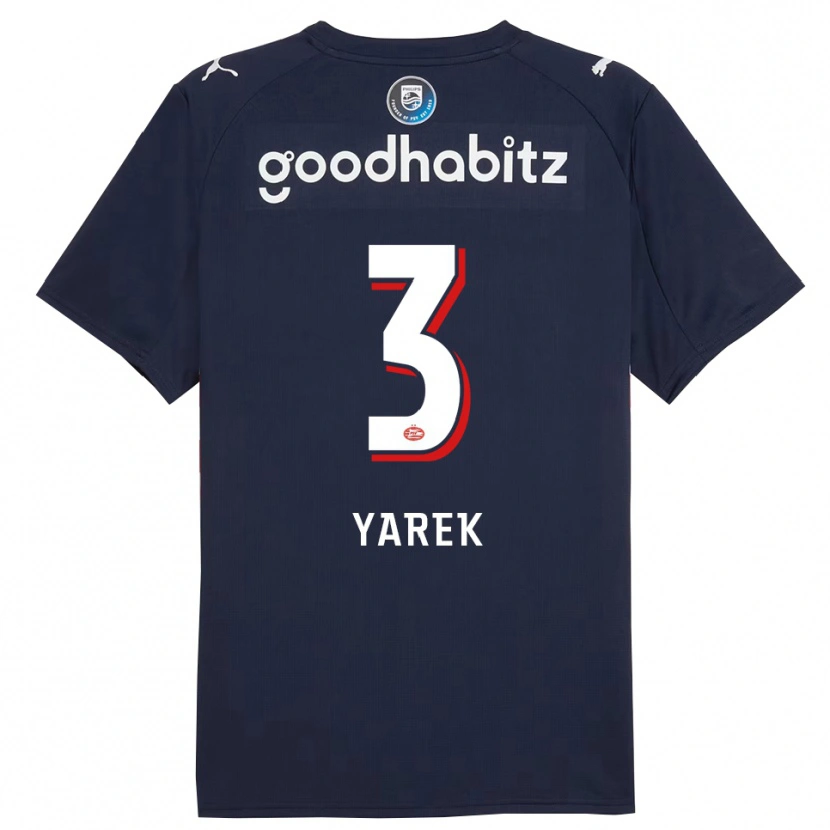 Danxen Mænd Yarek Gasiorowski #3 Navy Hvid Udebane Spillertrøjer 2025/26 Trøje T-Shirt