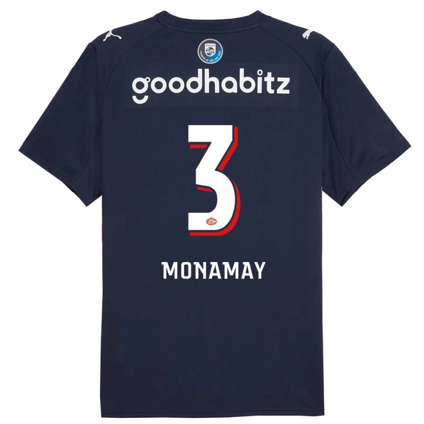 Danxen Mænd Madi Monamay #3 Navy Hvid Udebane Spillertrøjer 2025/26 Trøje T-Shirt