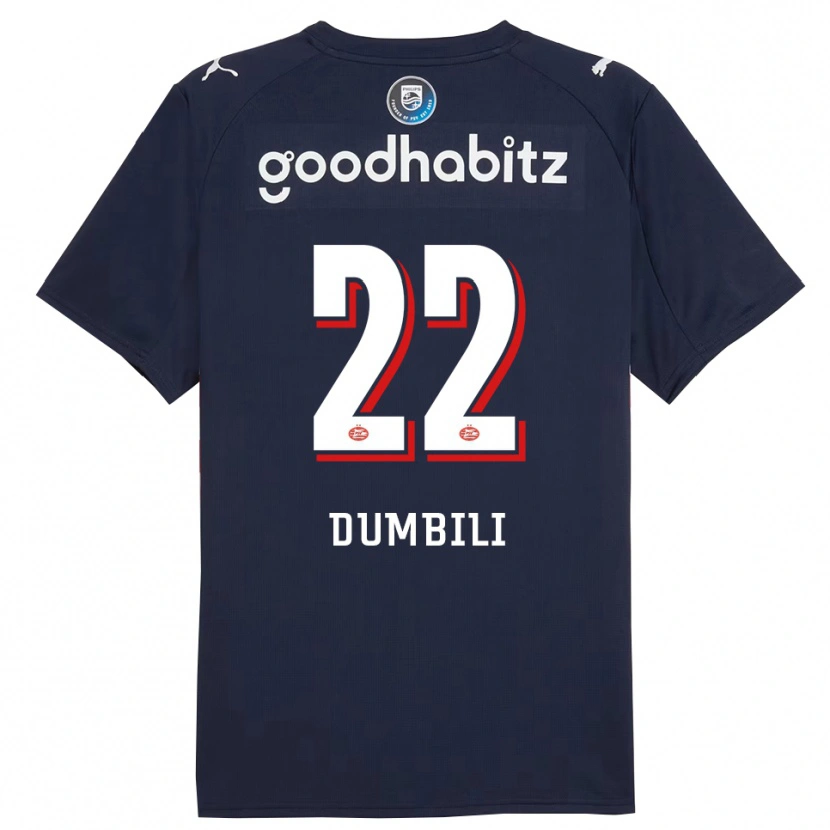 Danxen Mænd Samuel Dumbili #22 Navy Hvid Udebane Spillertrøjer 2025/26 Trøje T-Shirt