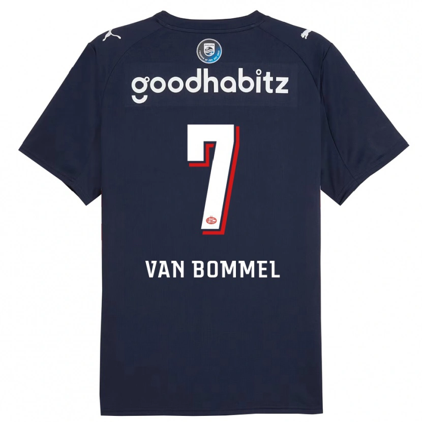 Danxen Mænd Ruben Van Bommel #7 Navy Hvid Udebane Spillertrøjer 2025/26 Trøje T-Shirt