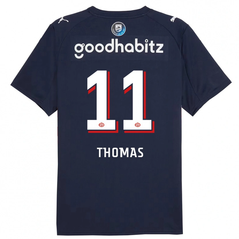 Danxen Mænd Ayodele Thomas #11 Navy Hvid Udebane Spillertrøjer 2025/26 Trøje T-Shirt