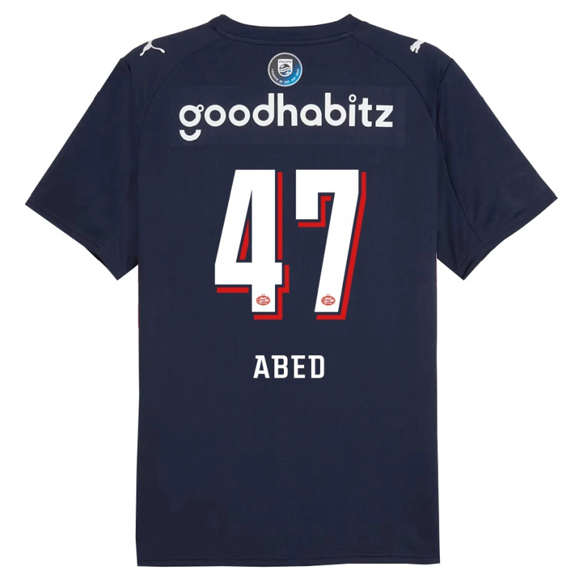 Danxen Mænd Tai Abed #47 Navy Hvid Udebane Spillertrøjer 2025/26 Trøje T-Shirt