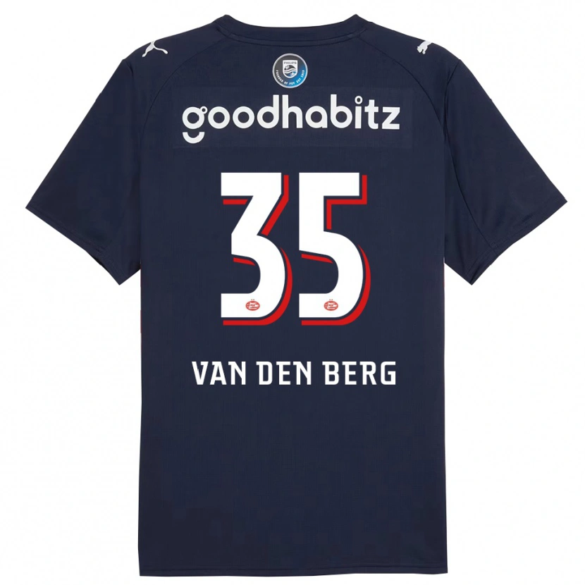 Danxen Mænd Joel Van Den Berg #35 Navy Hvid Udebane Spillertrøjer 2025/26 Trøje T-Shirt