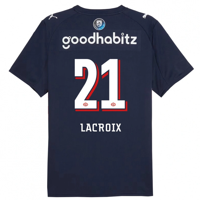 Danxen Mænd Robine Lacroix #21 Navy Hvid Udebane Spillertrøjer 2025/26 Trøje T-Shirt