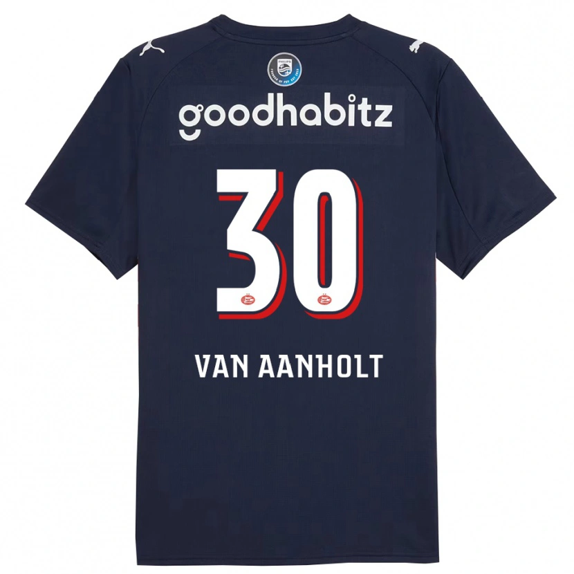 Danxen Mænd Patrick Van Aanholt #30 Navy Hvid Udebane Spillertrøjer 2025/26 Trøje T-Shirt