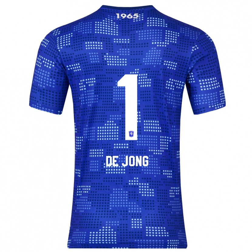 Danxen Mænd Danielle De Jong #1 Blå Himmelblå Udebane Spillertrøjer 2025/26 Trøje T-Shirt