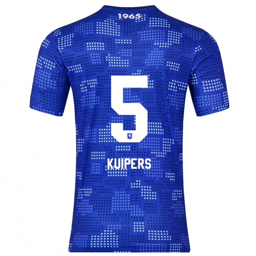 Danxen Mænd Bas Kuipers #5 Blå Himmelblå Udebane Spillertrøjer 2025/26 Trøje T-Shirt