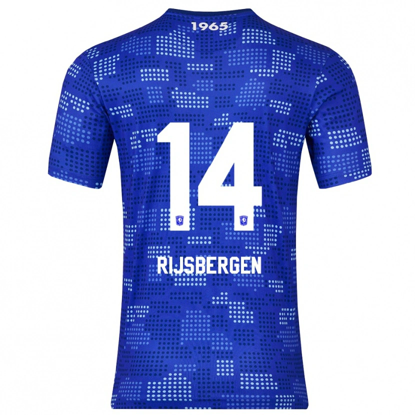Danxen Mænd Liz Rijsbergen #14 Blå Himmelblå Udebane Spillertrøjer 2025/26 Trøje T-Shirt