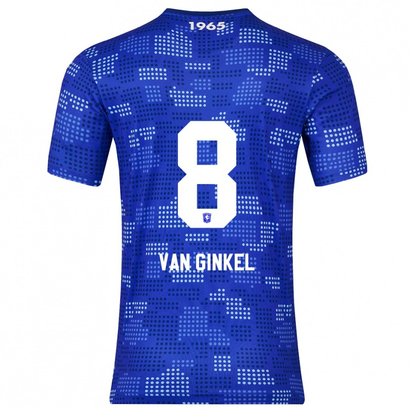 Danxen Mænd Danique Van Ginkel #8 Blå Himmelblå Udebane Spillertrøjer 2025/26 Trøje T-Shirt