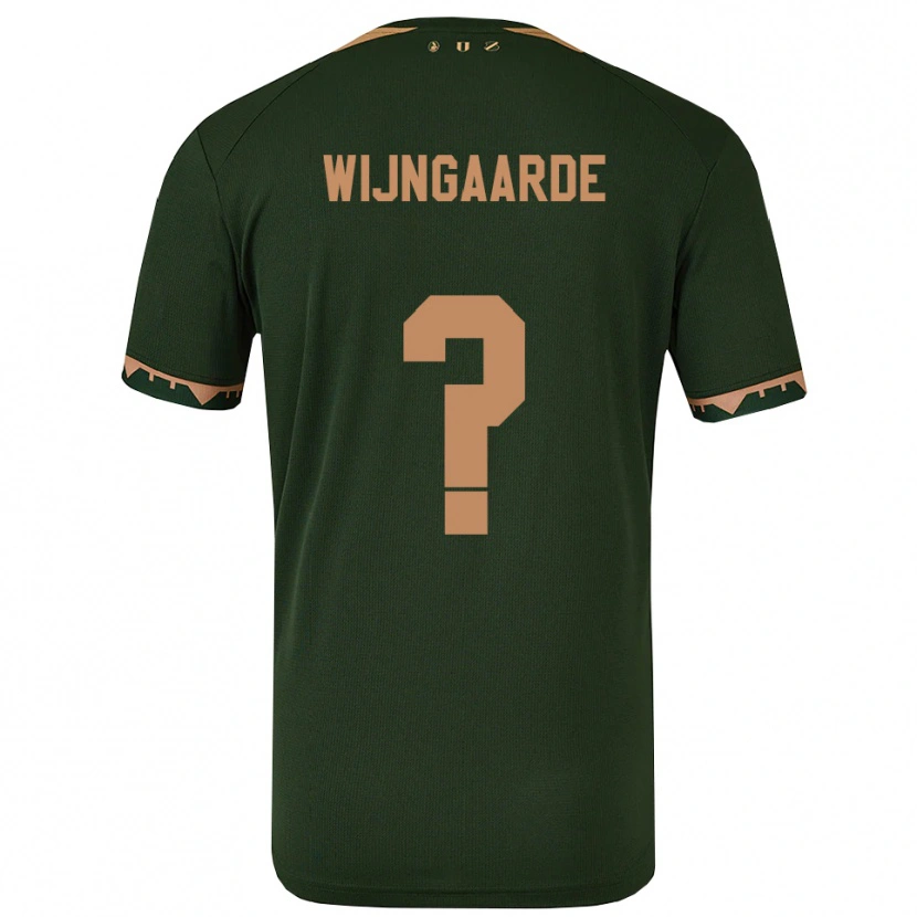 Danxen Mænd Jahrnell Wijngaarde #0 Grøn Guld Udebane Spillertrøjer 2025/26 Trøje T-Shirt