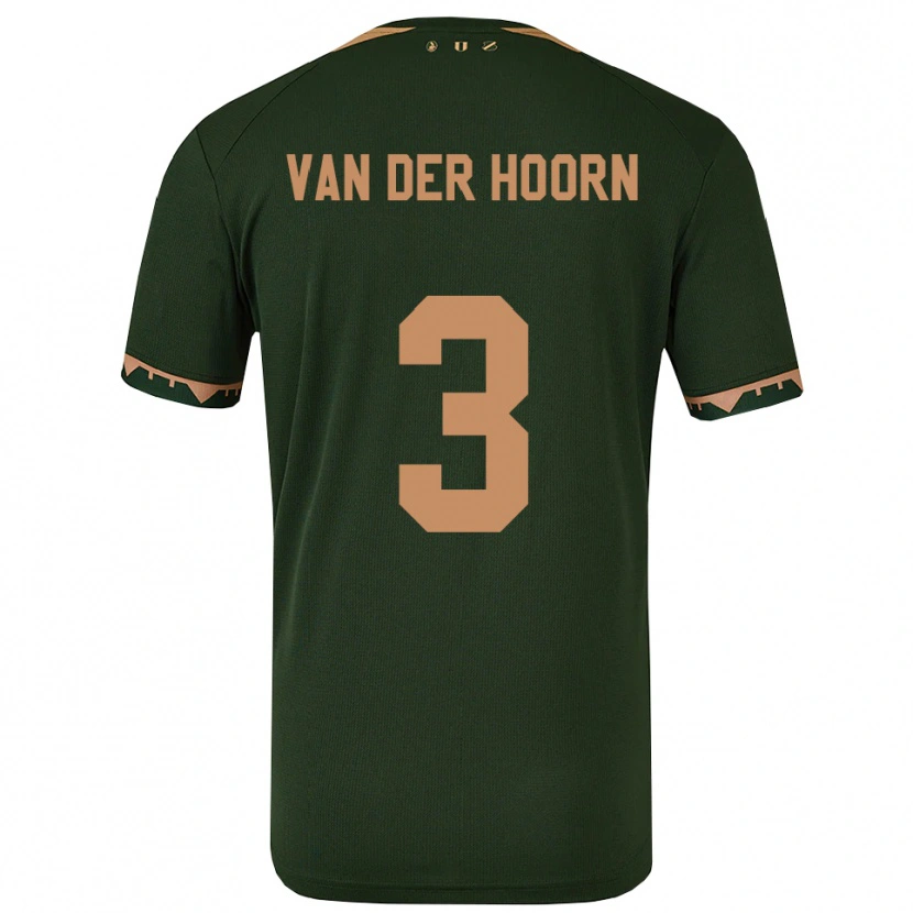 Danxen Mænd Mike Van Der Hoorn #3 Grøn Guld Udebane Spillertrøjer 2025/26 Trøje T-Shirt