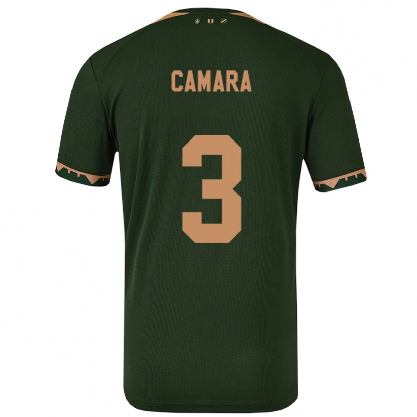 Danxen Mænd Lamine Camara #3 Grøn Guld Udebane Spillertrøjer 2025/26 Trøje T-Shirt