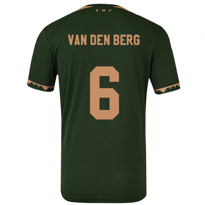 Danxen Mænd Davy Van Den Berg #6 Grøn Guld Udebane Spillertrøjer 2025/26 Trøje T-Shirt