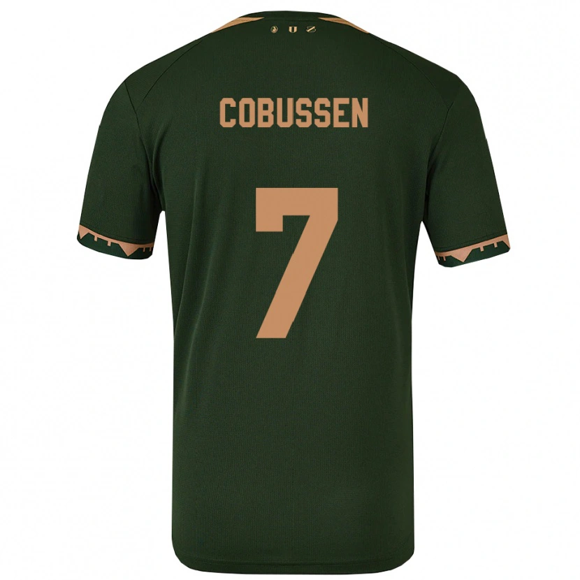 Danxen Mænd Sophie Cobussen #7 Grøn Guld Udebane Spillertrøjer 2025/26 Trøje T-Shirt