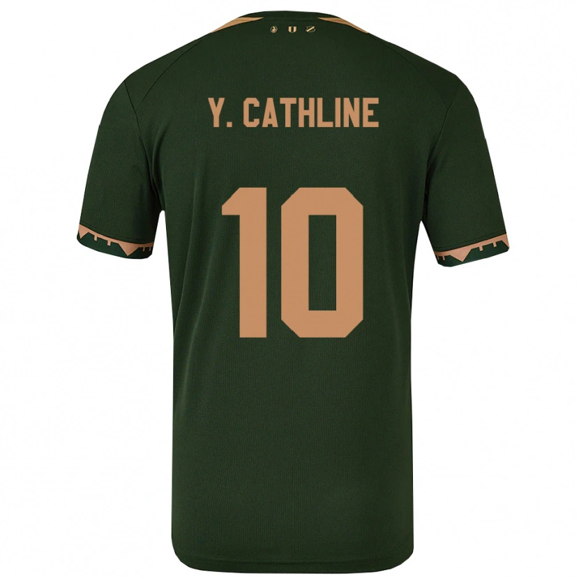 Danxen Mænd Yoann Cathline #10 Grøn Guld Udebane Spillertrøjer 2025/26 Trøje T-Shirt