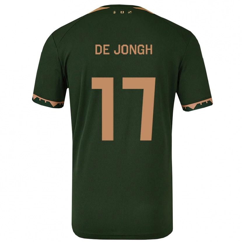 Danxen Mænd Bryan De Jongh #17 Grøn Guld Udebane Spillertrøjer 2025/26 Trøje T-Shirt