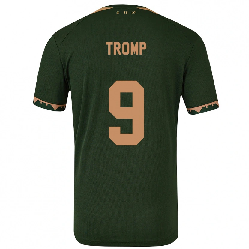 Danxen Mænd Nikita Tromp #9 Grøn Guld Udebane Spillertrøjer 2025/26 Trøje T-Shirt