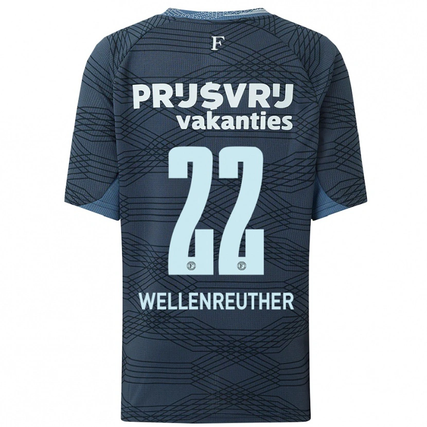 Danxen Mænd Timon Wellenreuther #22 Sort Grå Udebane Spillertrøjer 2025/26 Trøje T-Shirt