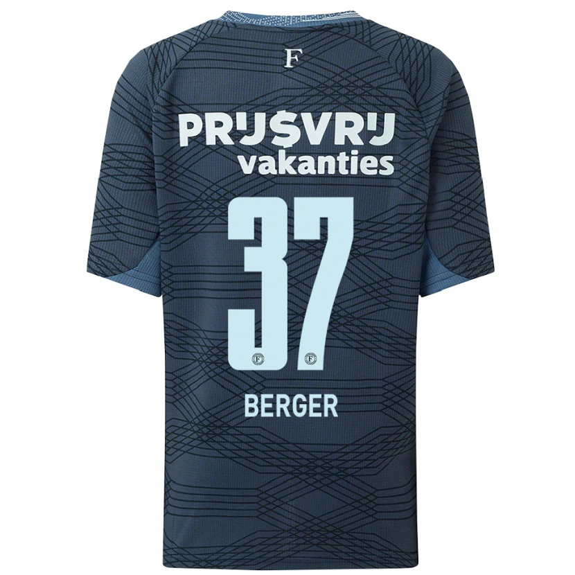 Danxen Mænd Mannou Berger #37 Sort Grå Udebane Spillertrøjer 2025/26 Trøje T-Shirt