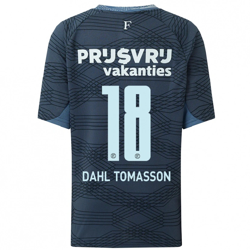 Danxen Mænd Luca Dahl Tomasson #18 Sort Grå Udebane Spillertrøjer 2025/26 Trøje T-Shirt