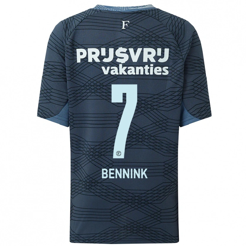 Danxen Mænd Maxime Bennink #7 Sort Grå Udebane Spillertrøjer 2025/26 Trøje T-Shirt