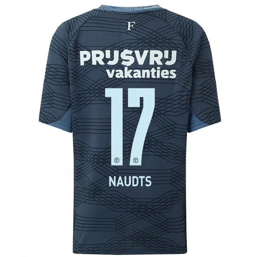 Danxen Mænd Jamir Naudts #17 Sort Grå Udebane Spillertrøjer 2025/26 Trøje T-Shirt