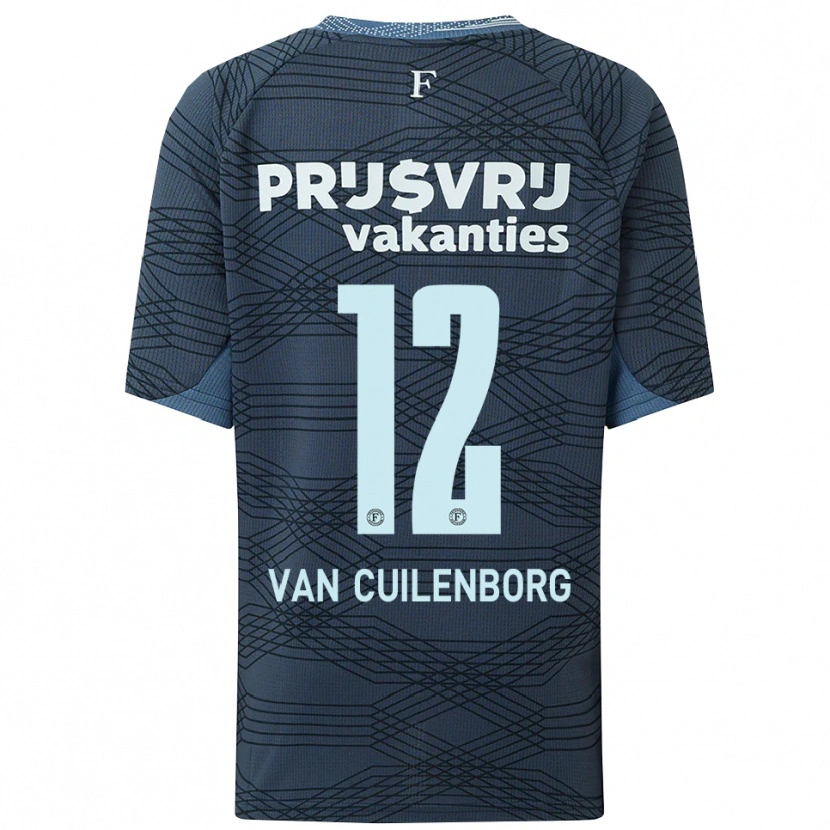 Danxen Mænd Joshua Wilbrenninck-Van Cuilenborg #12 Sort Grå Udebane Spillertrøjer 2025/26 Trøje T-Shirt