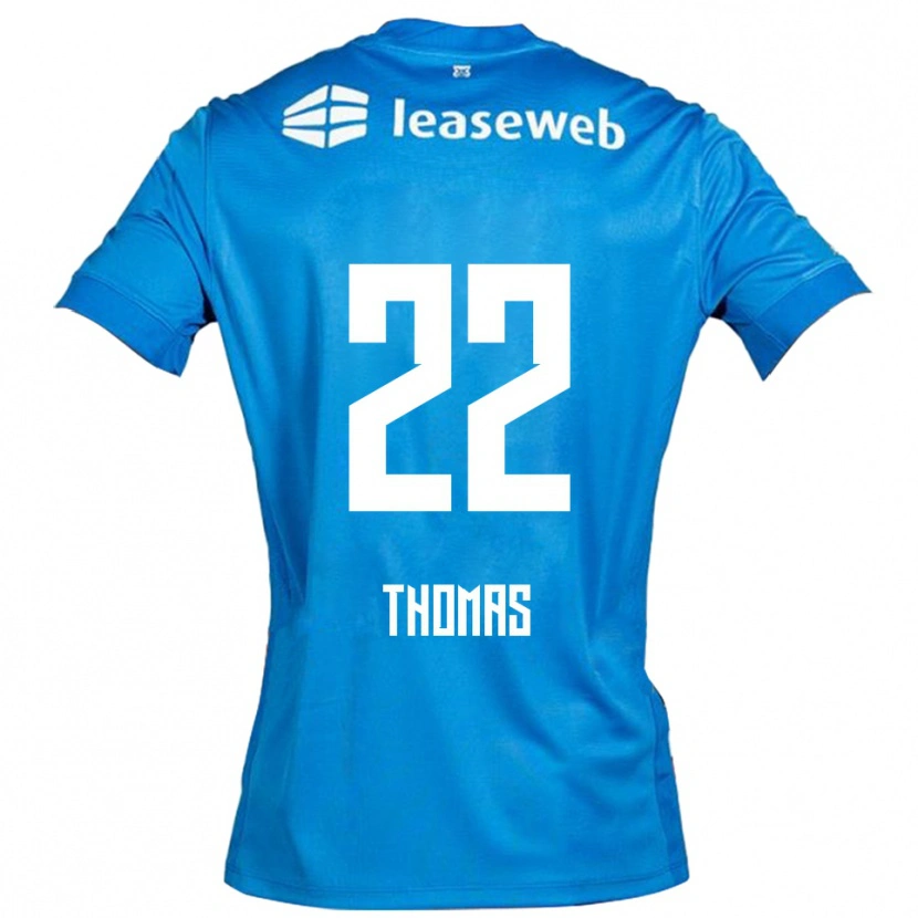 Danxen Mænd Kealyn Thomas #22 Blå Hvid Udebane Spillertrøjer 2025/26 Trøje T-Shirt