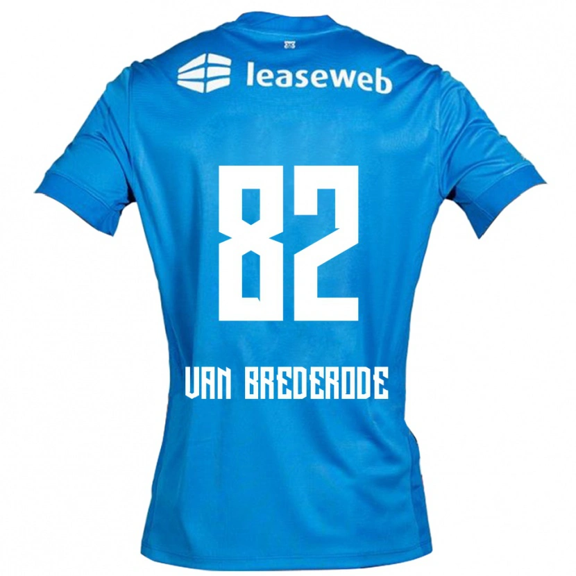 Danxen Mænd Myron Van Brederode #82 Blå Hvid Udebane Spillertrøjer 2025/26 Trøje T-Shirt