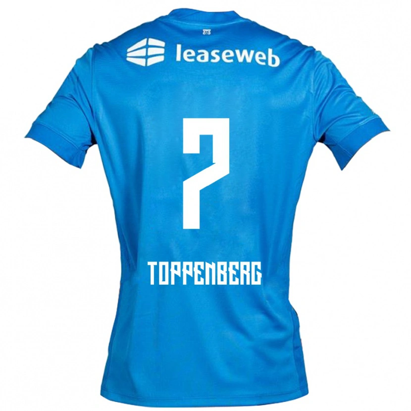 Danxen Mænd Kevin Toppenberg #7 Blå Hvid Udebane Spillertrøjer 2025/26 Trøje T-Shirt