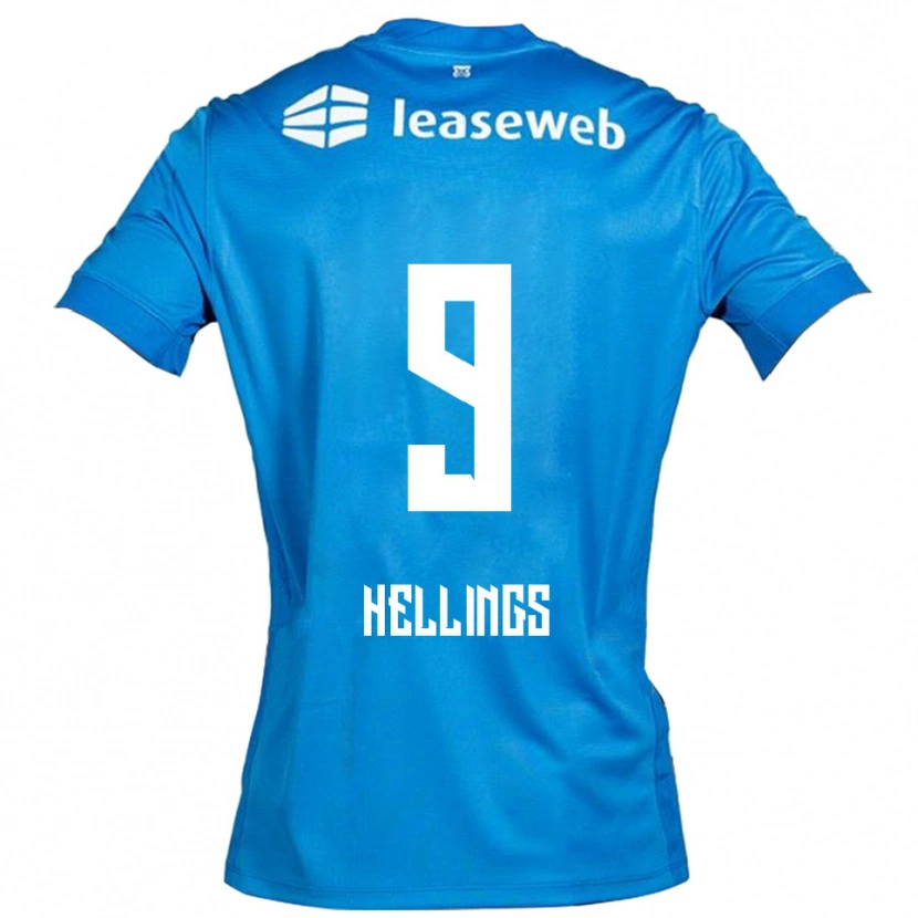 Danxen Mænd Chavarello Hellings #9 Blå Hvid Udebane Spillertrøjer 2025/26 Trøje T-Shirt