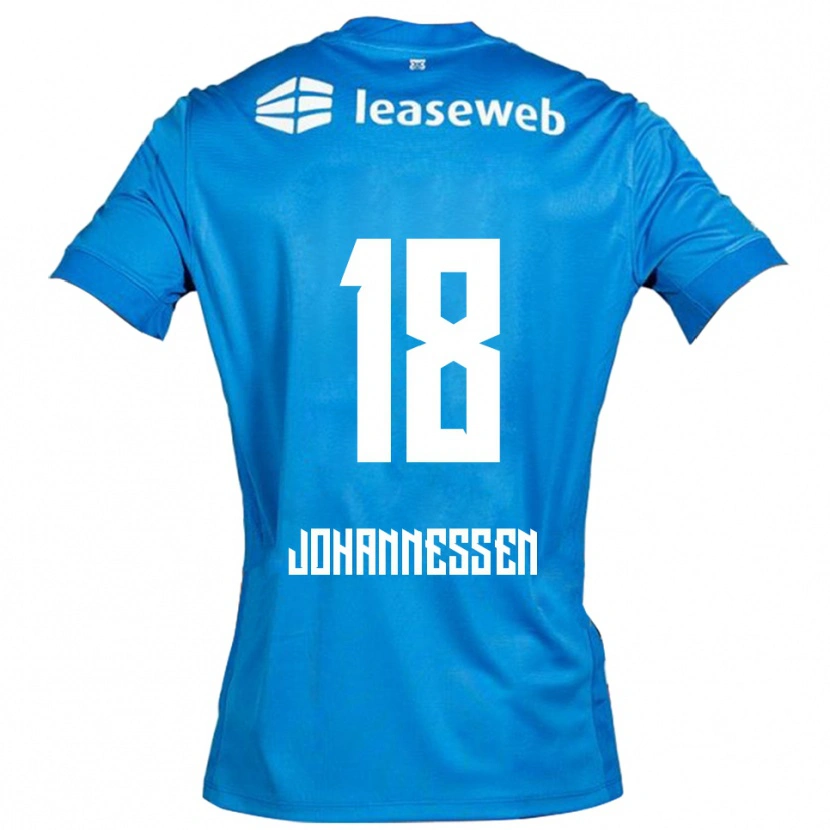 Danxen Mænd Tómas Johannessen #18 Blå Hvid Udebane Spillertrøjer 2025/26 Trøje T-Shirt