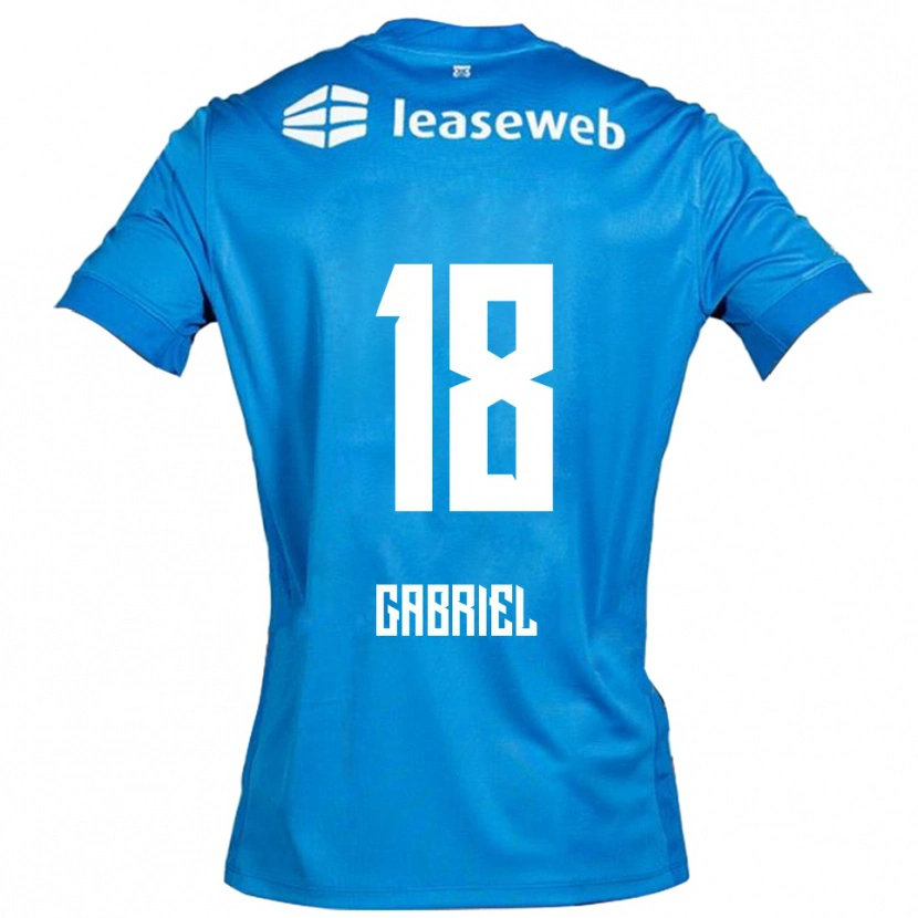 Danxen Mænd Gabriel Jongens #18 Blå Hvid Udebane Spillertrøjer 2025/26 Trøje T-Shirt