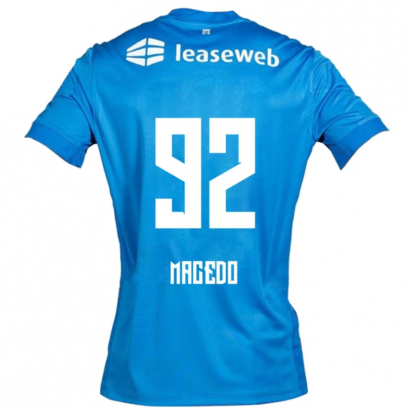 Danxen Mænd Rodrigo Macedo #92 Blå Hvid Udebane Spillertrøjer 2025/26 Trøje T-Shirt