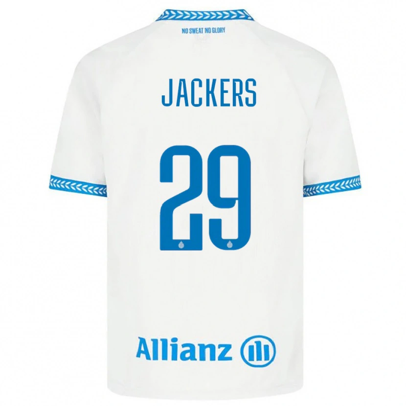 Danxen Mænd Nordin Jackers #29 Blå Hvid Udebane Spillertrøjer 2025/26 Trøje T-Shirt