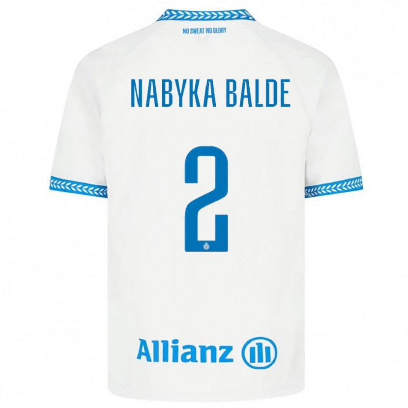 Danxen Mænd Mamadou Balde #2 Blå Hvid Udebane Spillertrøjer 2025/26 Trøje T-Shirt