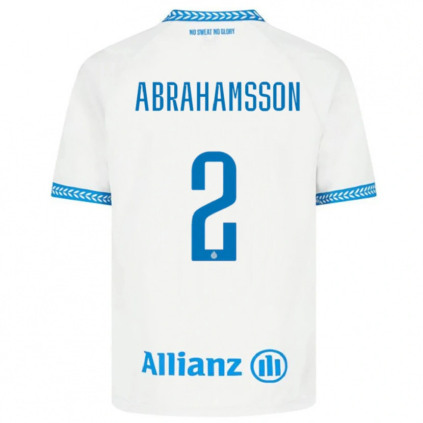 Danxen Mænd Sejde Abrahamsson #2 Blå Hvid Udebane Spillertrøjer 2025/26 Trøje T-Shirt
