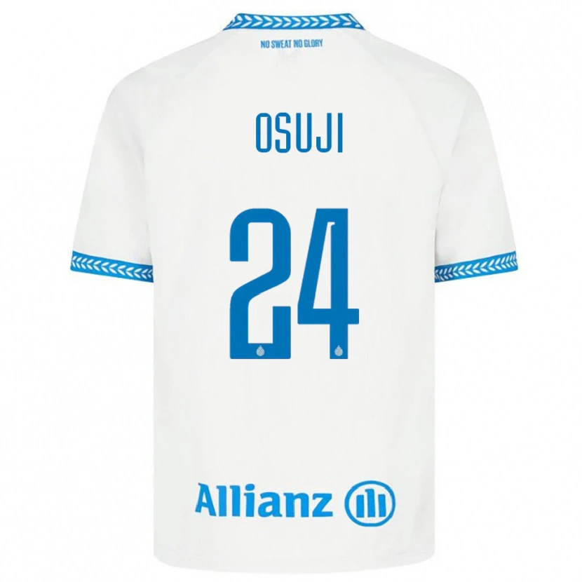Danxen Mænd Vince Osuji #24 Blå Hvid Udebane Spillertrøjer 2025/26 Trøje T-Shirt