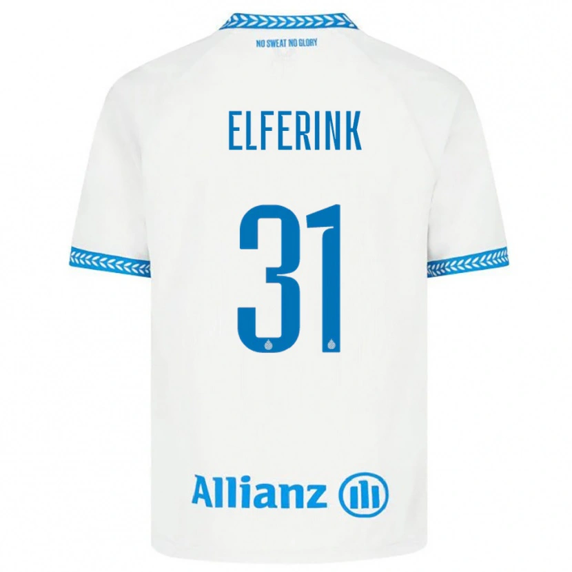Danxen Mænd Marie Elferink #31 Blå Hvid Udebane Spillertrøjer 2025/26 Trøje T-Shirt